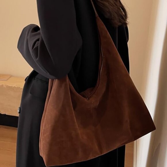 Slouchy Suede Shoulder Bags For Women Underarm Bag Womens Tote Bag Work Purses C - Picture 3 of 6